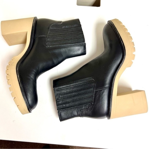 Dolce Vita Caster H2O Waterproof Bootie Chunky soles Y2K Black leather size 10 - Picture 6 of 11